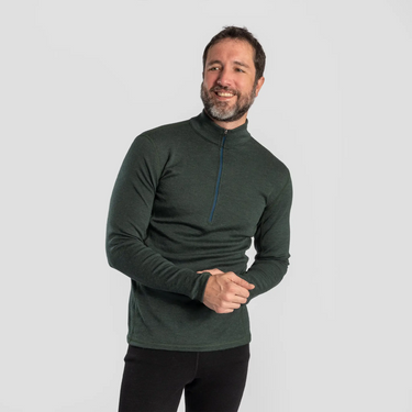 mens comfortable fit baselayer half zip color dark teal