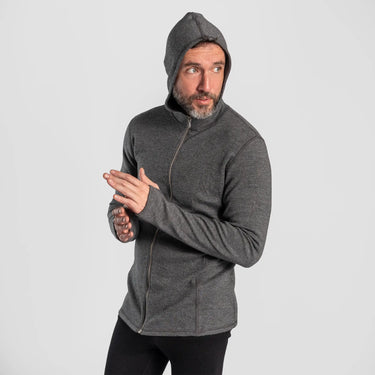 mens comfortable fit hoodie jacket full zip color gray