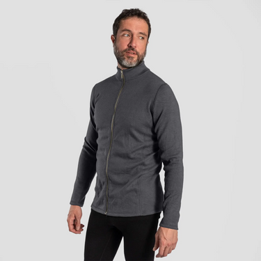 mens comfortable fit jacket full zip color gray