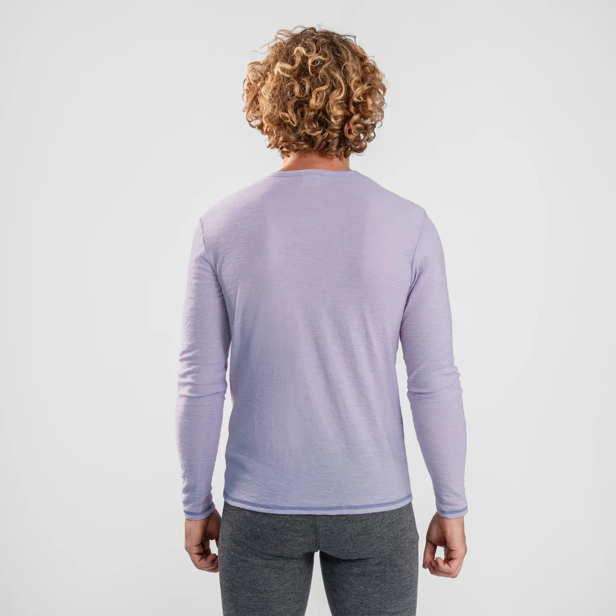 Men's Alpaca Wool Long Sleeve T-Shirt: 160 Ultralight color lilac