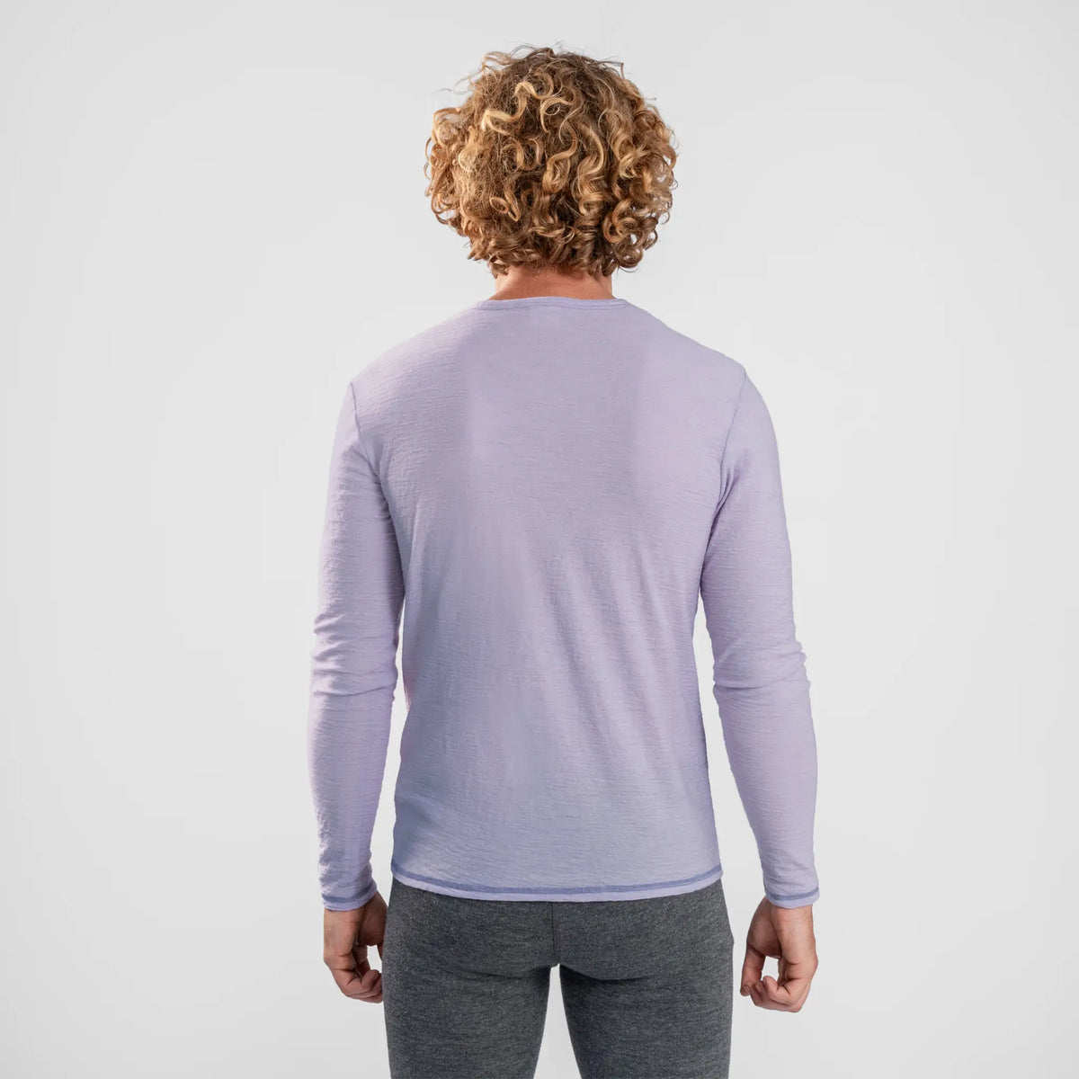 mens comfortable fit long sleeve tshirt color lilac