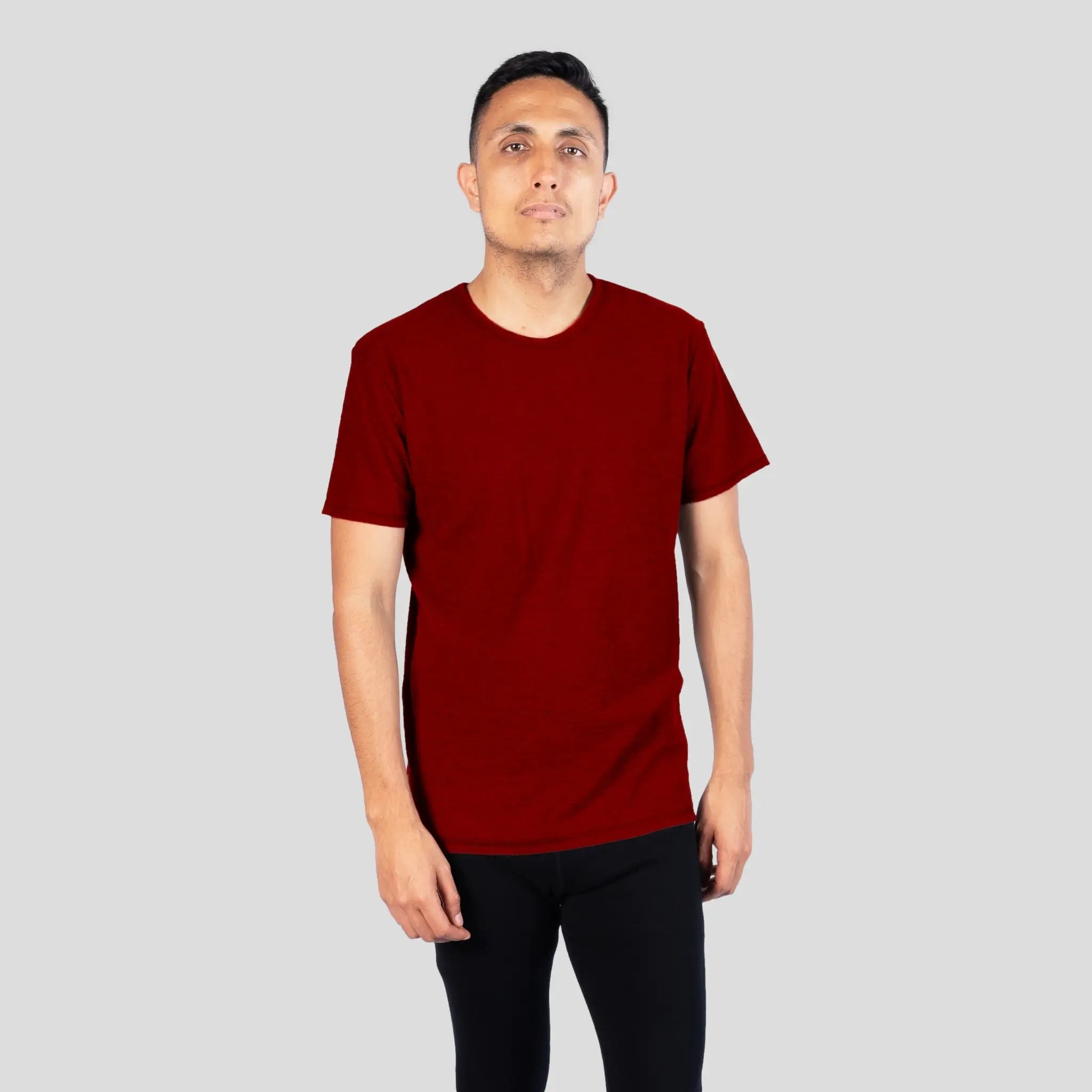 mens crew neck relaxed fit adventure color red