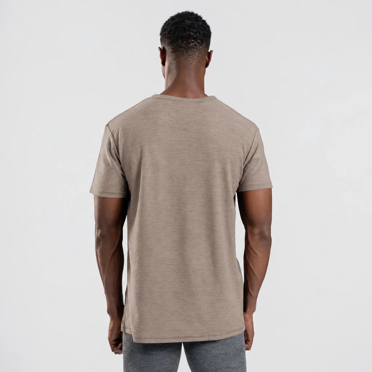 Men's Alpaca Wool T-Shirt: 160 Ultralight Crew Neck color Sand