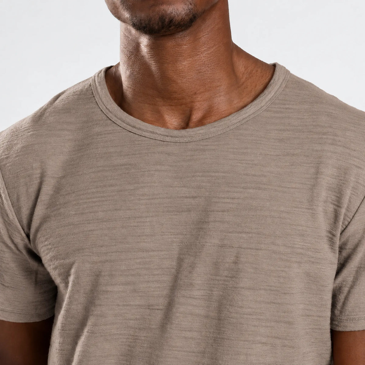 Men's Alpaca Wool T-Shirt: 160 Ultralight Crew Neck color Sand