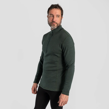 mens eco friendly baselayer half zip color dark teal