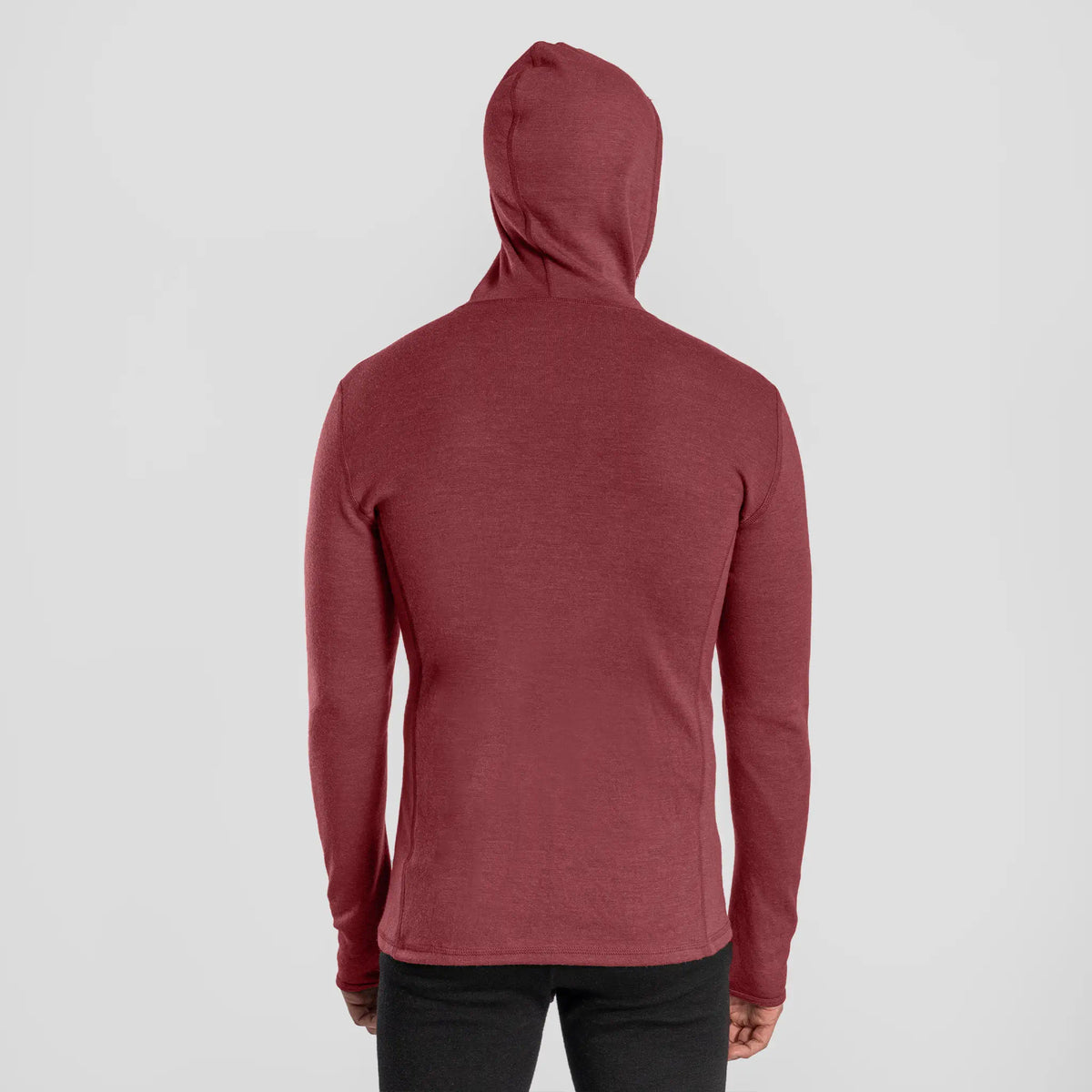 mens ecological baselayer half zip hoodie color natural red
