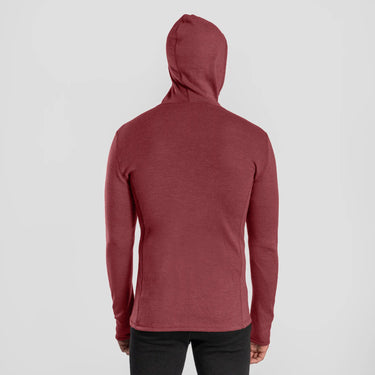 mens ecological baselayer half zip hoodie color natural red