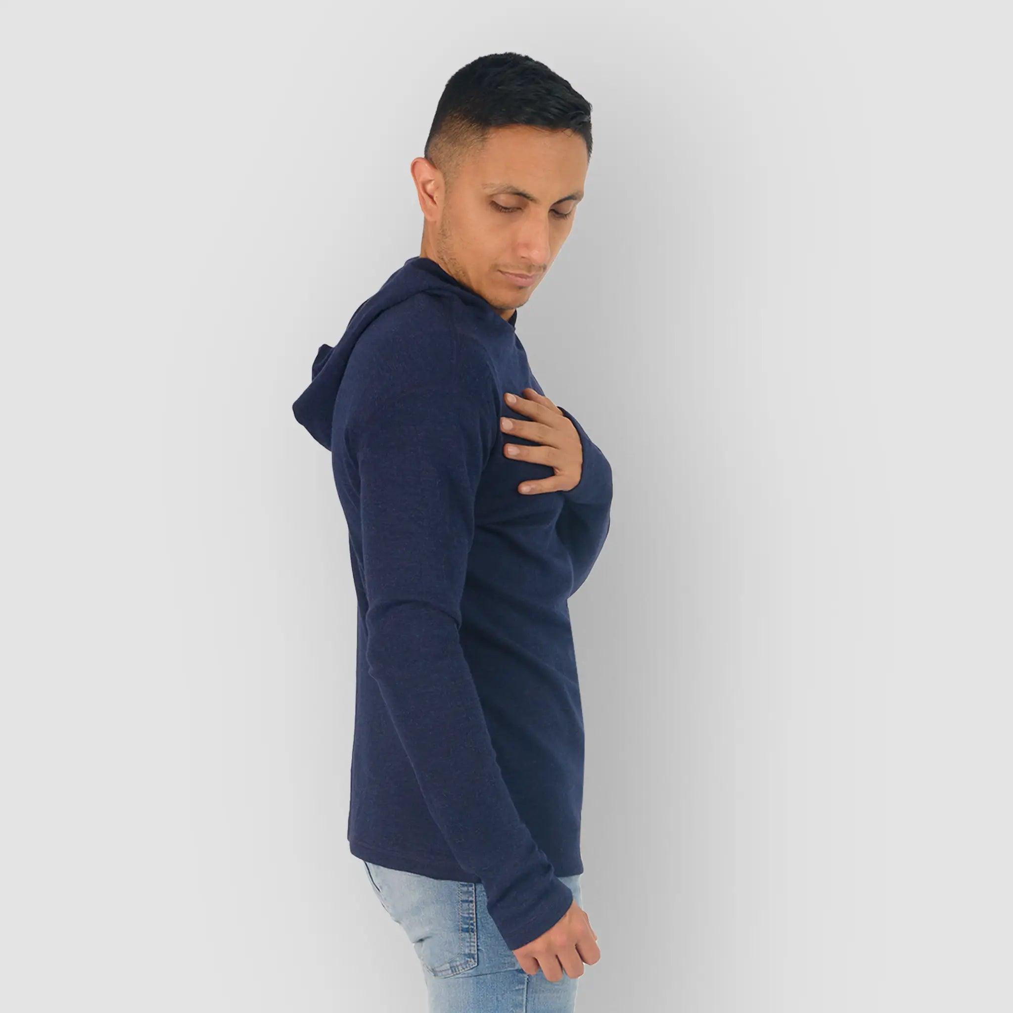 Men's Alpaca Wool Half-Zip Hoodie: 300 Lightweight | Arms of Andes Men's Alpaca Wool Half-Zip Hoodie: 300 Lightweight | Arms of Andes