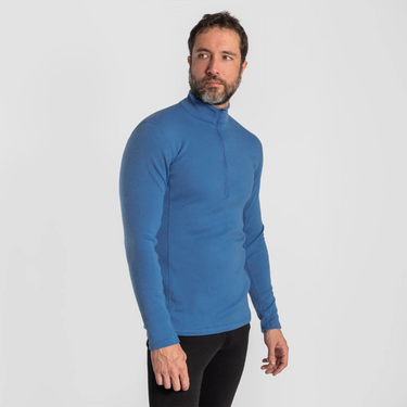 mens fast drying baselayer half zip color baby blue