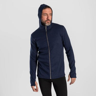 mens fast drying hoodie jacket full zip color navy blue