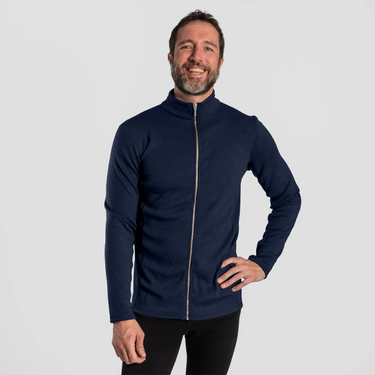 mens fast drying jacket full zip color navy blue