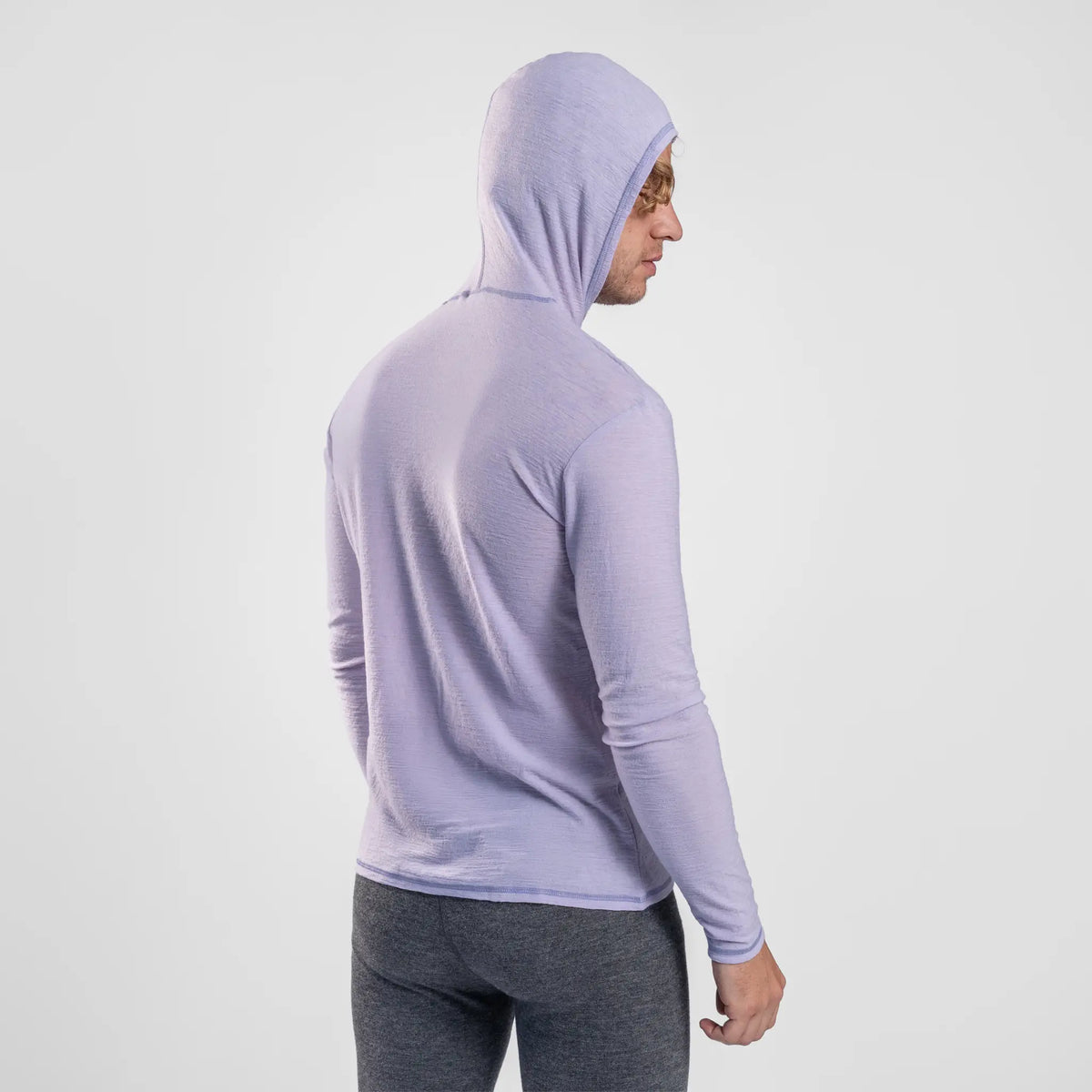 Men's Alpaca Wool Sun Hoodie: 160 Ultralight color lilac