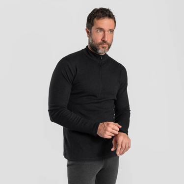 mens functional baselayer half zip color black