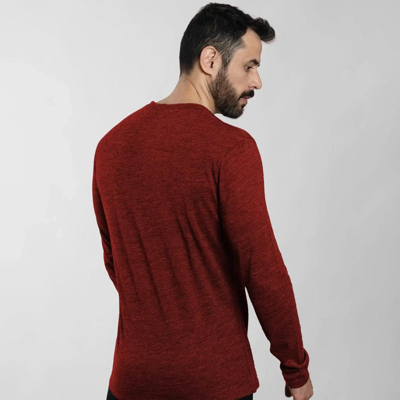 mens functional long sleeve tshirt color red