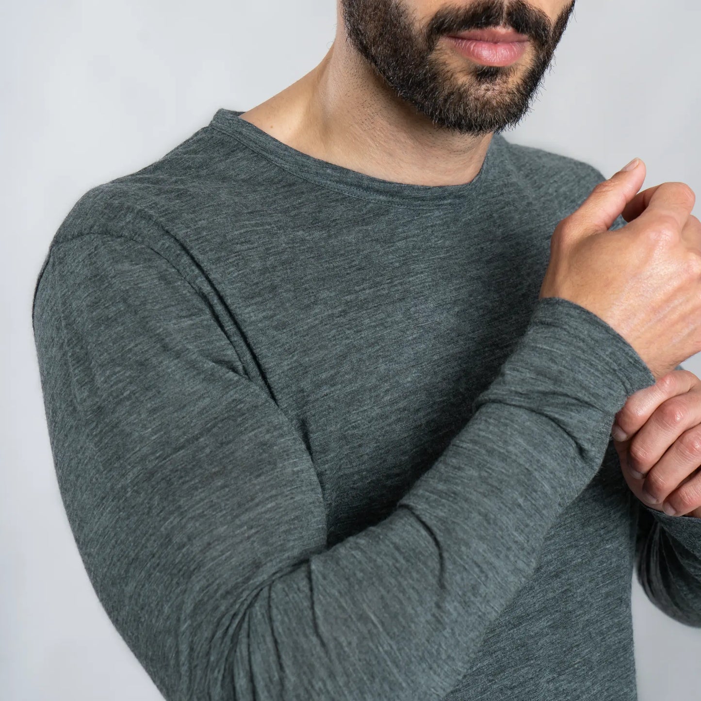 mens functional long sleeve tshirt gray