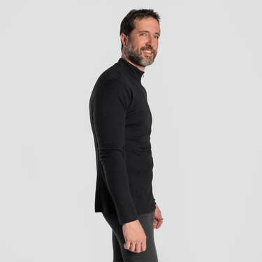 mens high performance baselayer half zip color black