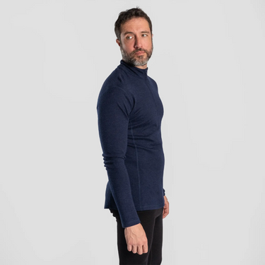 mens high performance baselayer half zip color navy blue