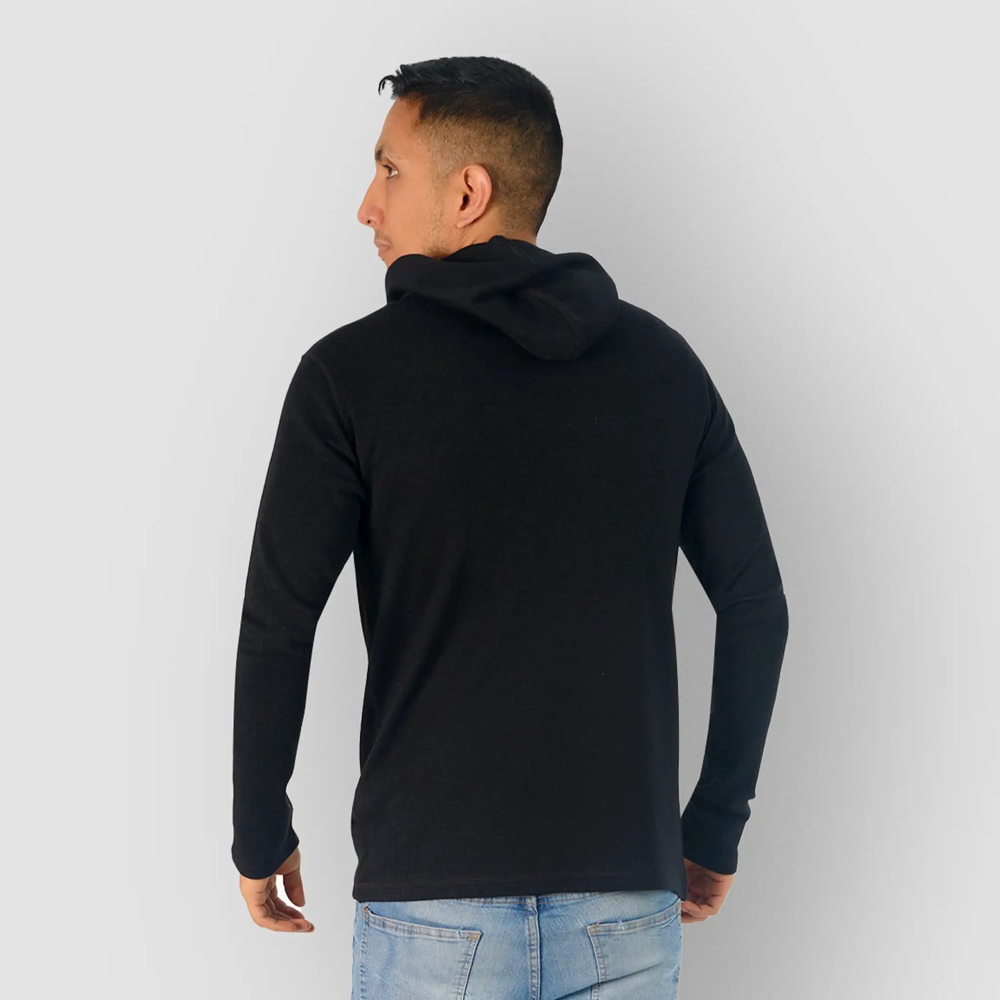 mens high performance pullover hoodie lightweight color black