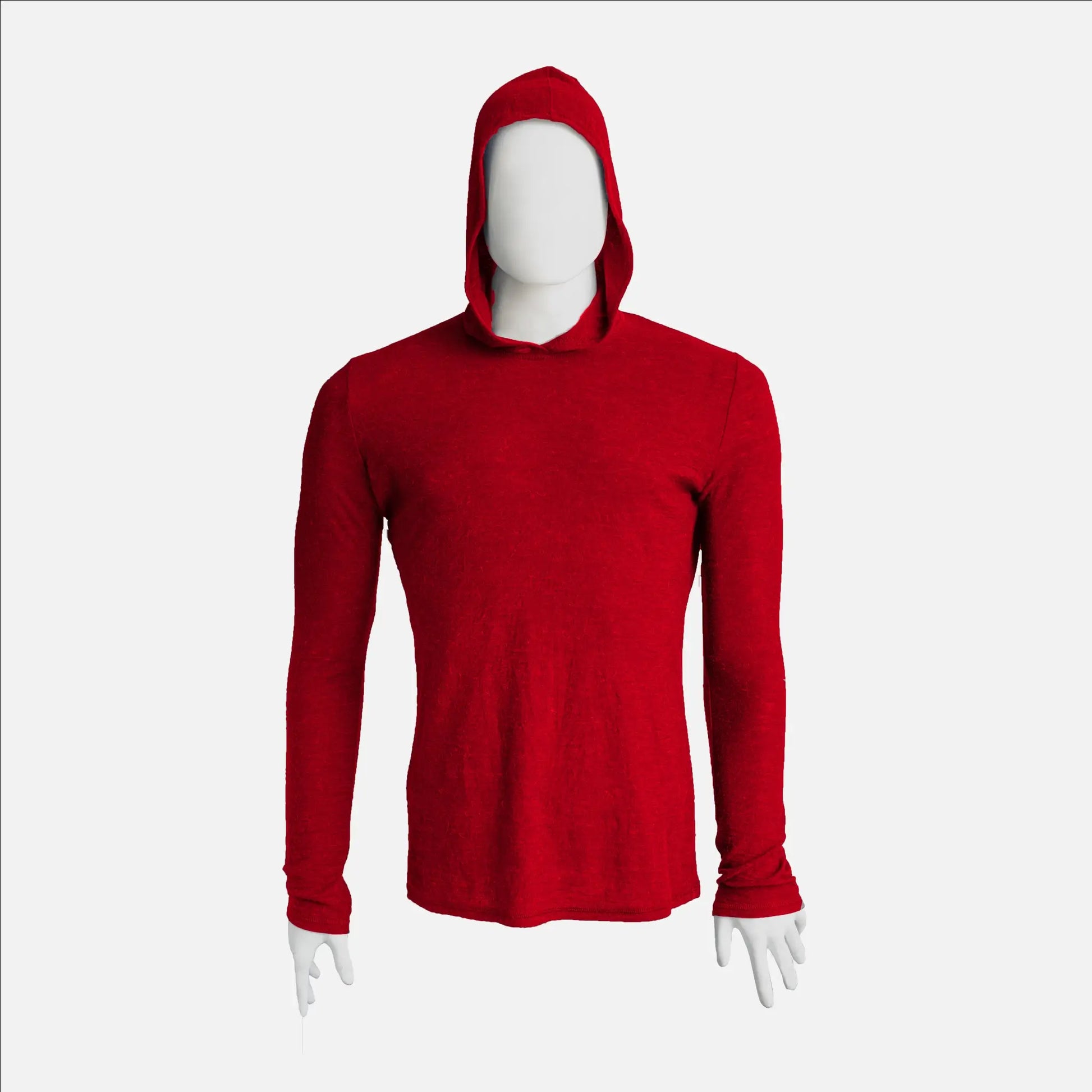mens high performance sun hoodie color red