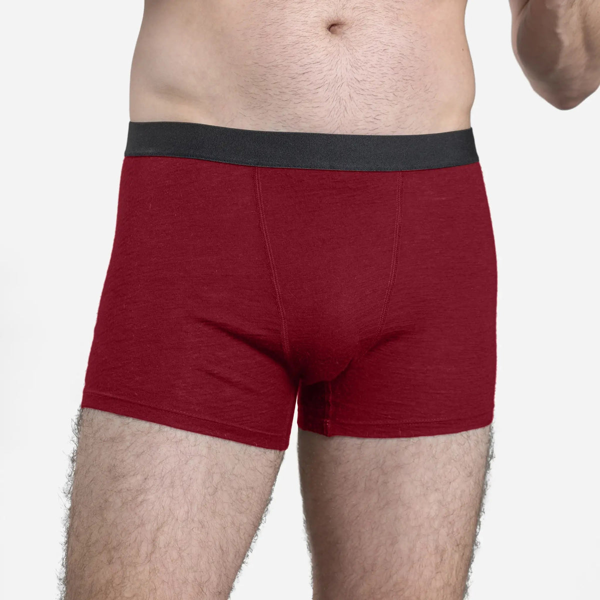 Men's Alpaca Wool Boxer Briefs: 160 Ultralight color Maroon