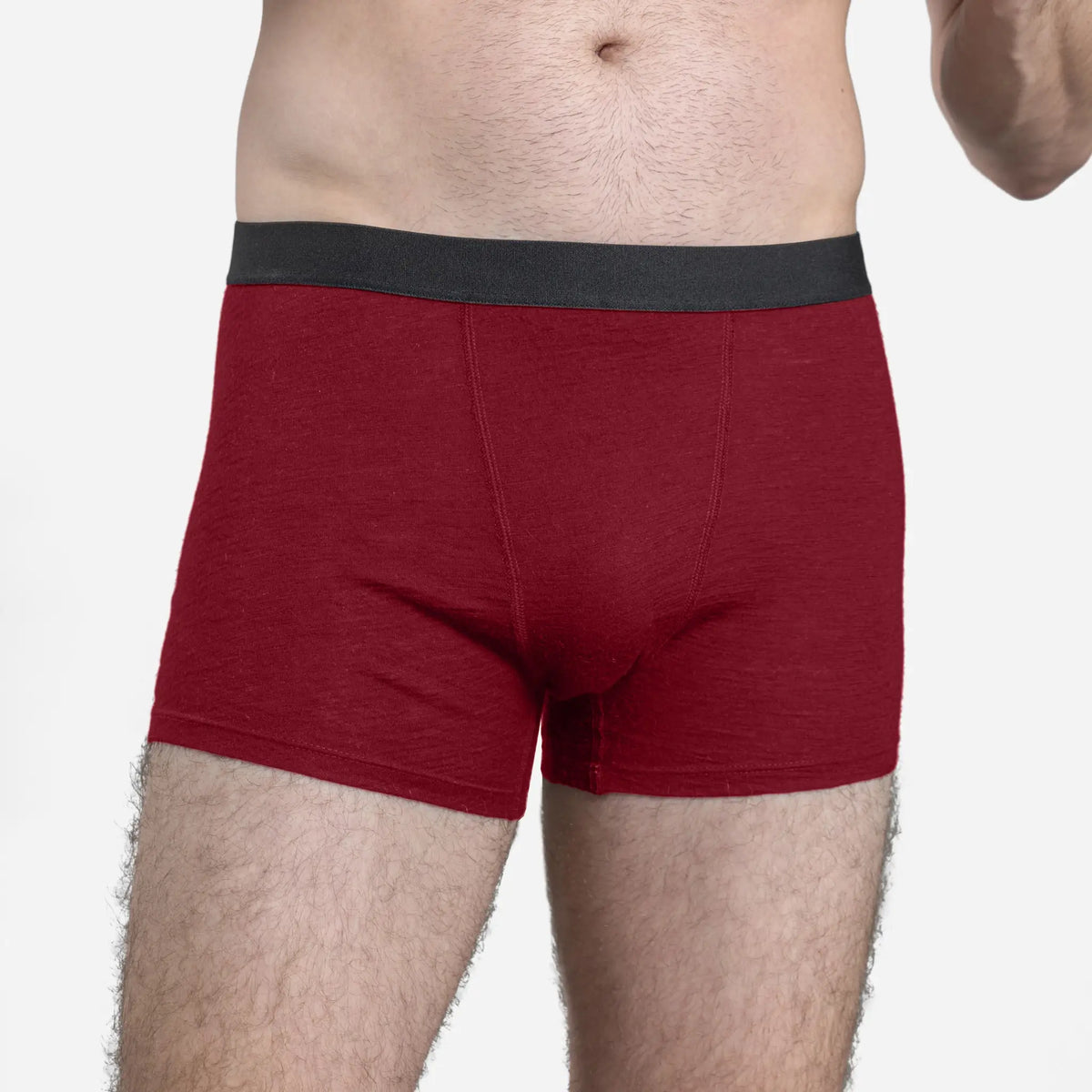 Men's Alpaca Wool Boxer Briefs: 160 Ultralight color maroon