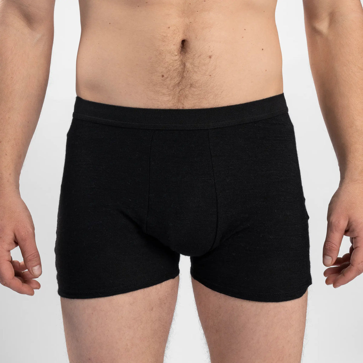 Men's Alpaca Wool Boxer Briefs: 160 Ultralight color black