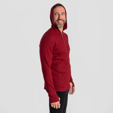 mens highly breathable hoodie jacket full zip color maroon