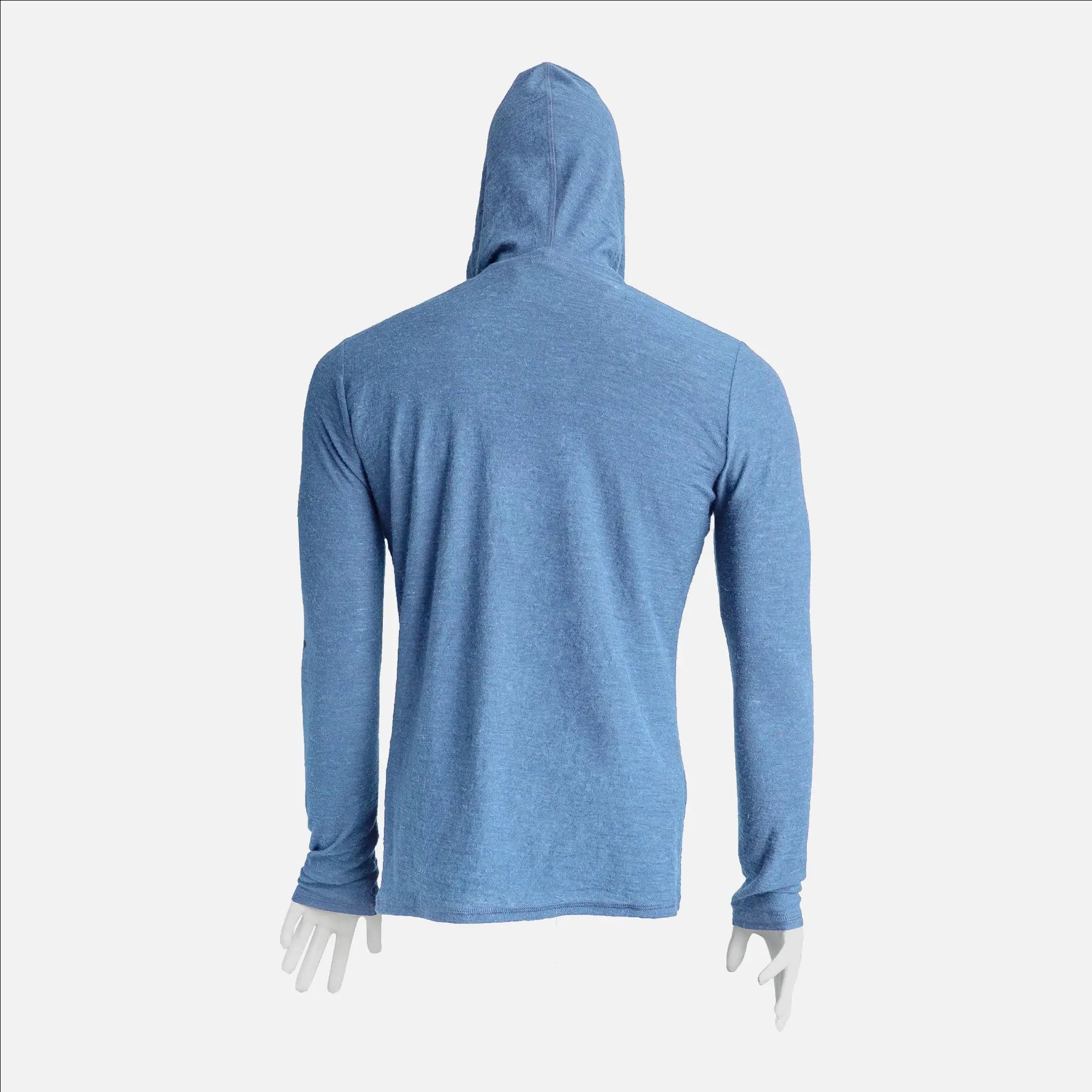 mens highly breathable sun hoodie color baby blue