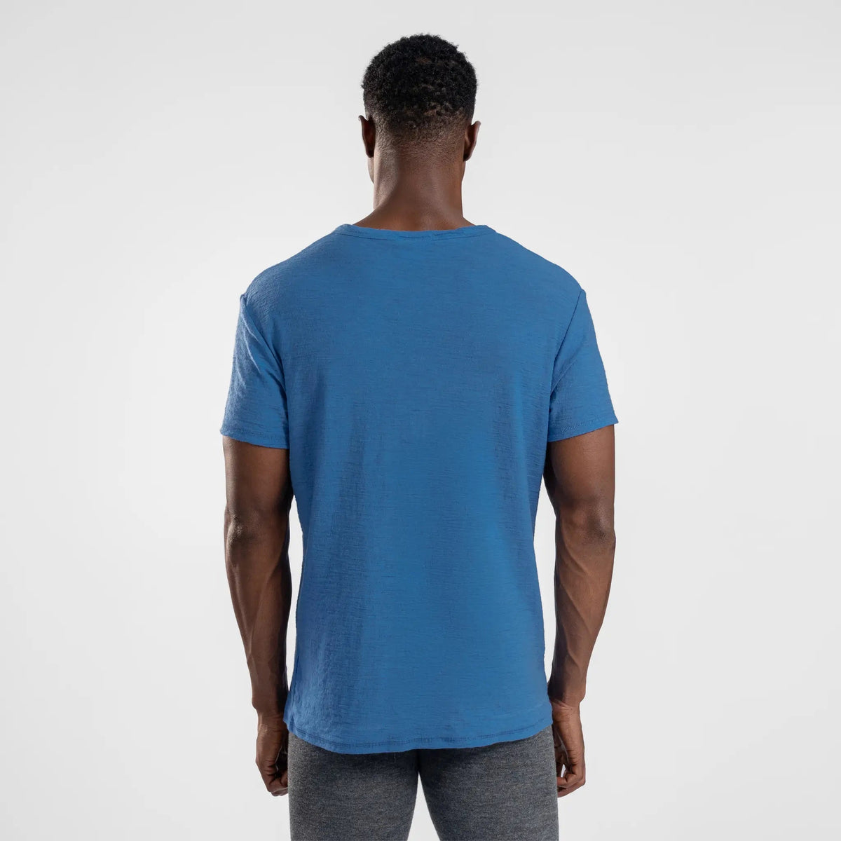 Men's Alpaca Wool T-Shirt: 160 Ultralight V-Neck color baby blue