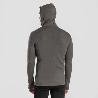 mens low impact dye baselayer half zip hoodie color gray