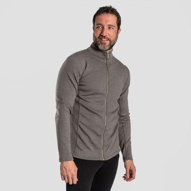 mens low impact dye jacket full zip color natural gray