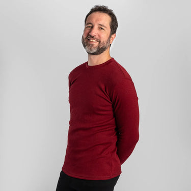 mens low impact dye sweater lightweight color maroon