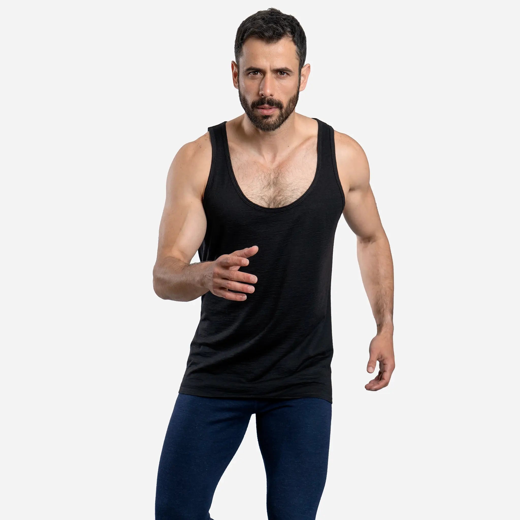 mens low impact dye tank top color black