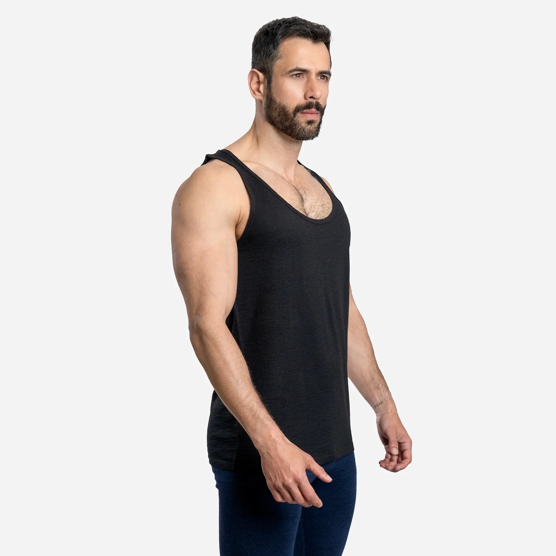mens low moisture absorption tank top color black