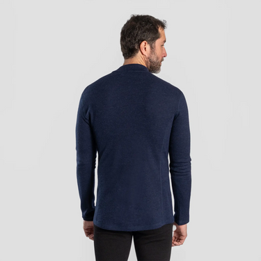 mens moisture wicking baselayer half zip color navy blue