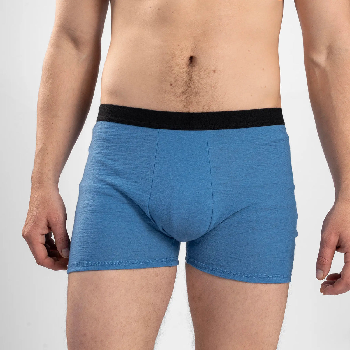 Men's Alpaca Wool Boxer Briefs: 160 Ultralight color baby blue