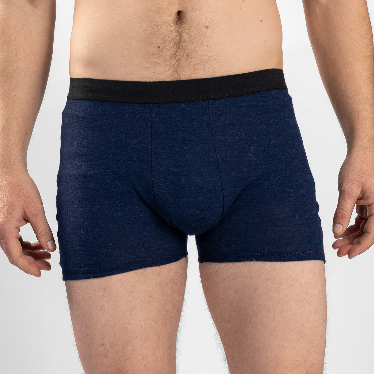 Men's Alpaca Wool Boxer Briefs: 160 Ultralight color navy blue