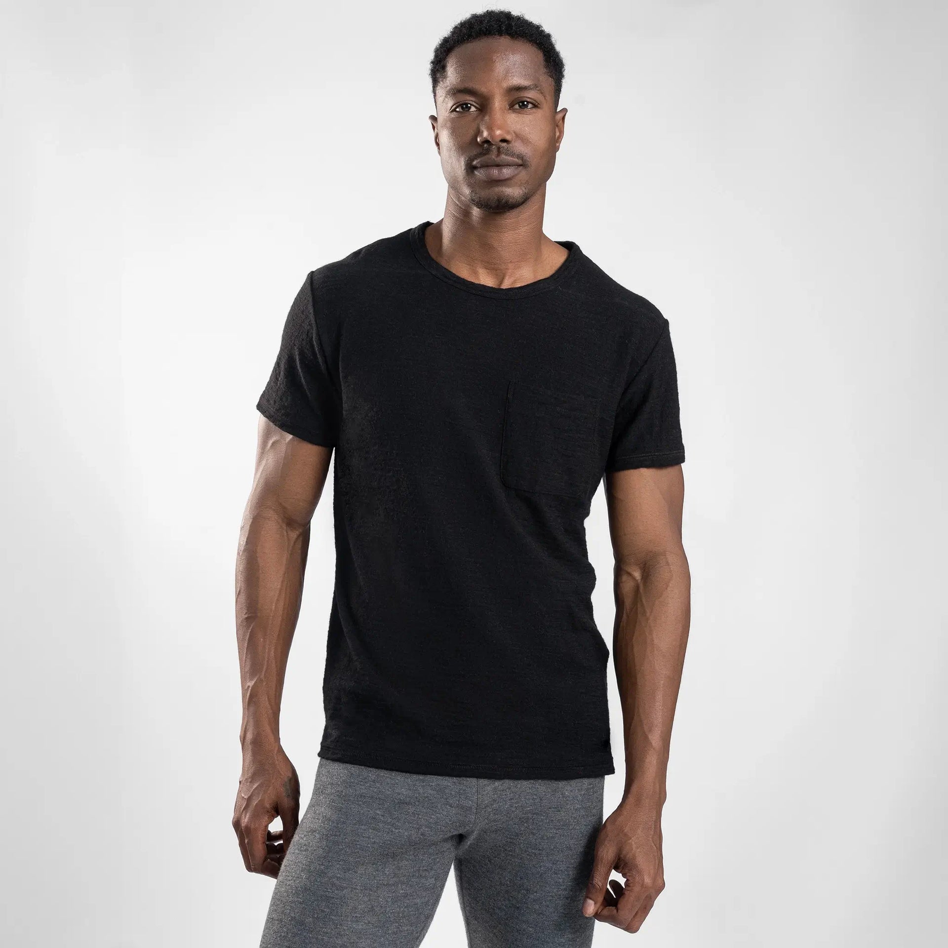 Alpaca Wool Pocket T Shirt 160 Ultralight Crew Neck