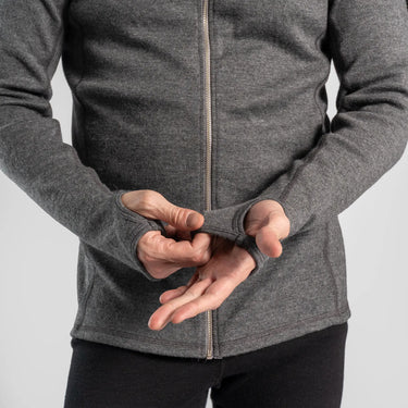 mens moisture wicking hoodie jacket full zip color gray