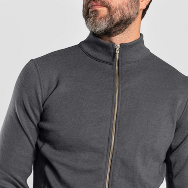 mens moisture wicking jacket full zip color gray