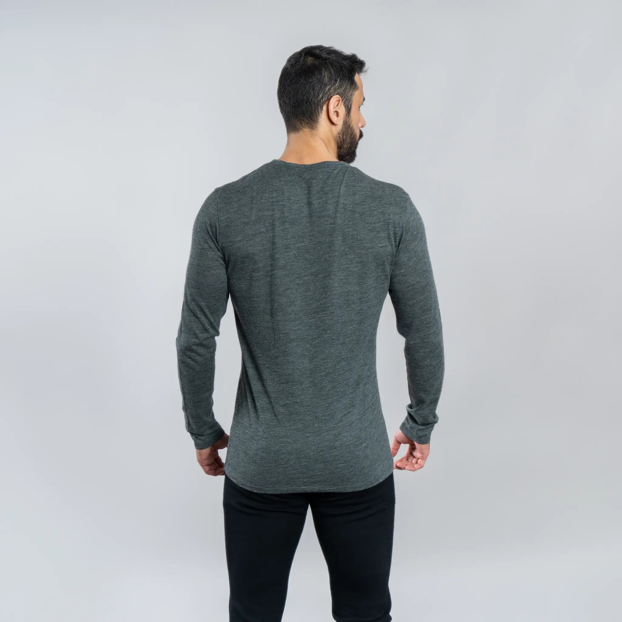 Men's Alpaca Wool Long Sleeve Shirt: 160 Ultralight color Gray