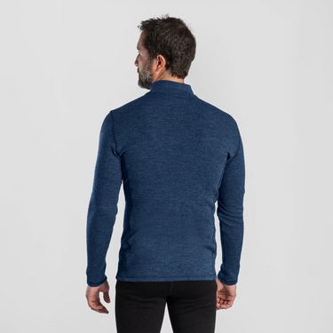 mens most comfortable baselayer half zip color natural blue
