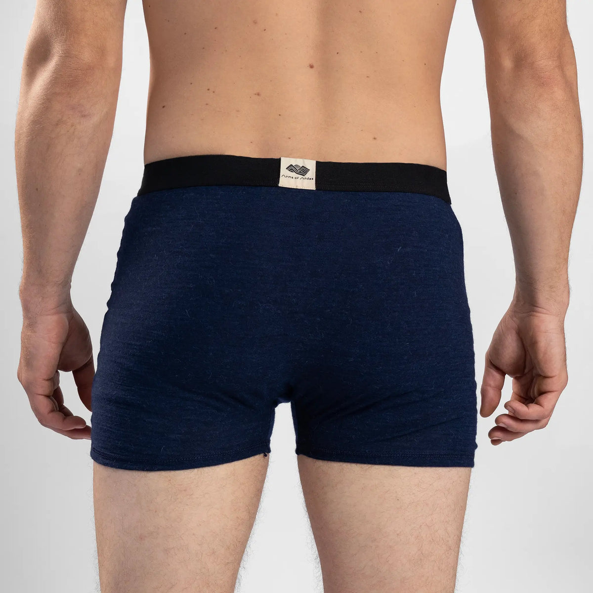 Men's Alpaca Wool Boxer Briefs fly color navy blue