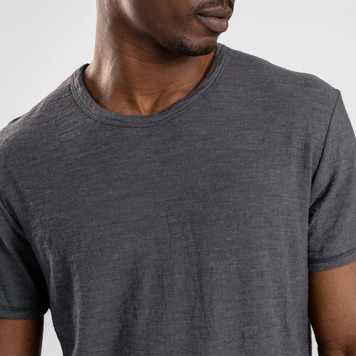 Men's Alpaca Wool T-Shirt: 160 Ultralight Crew Neck color gray