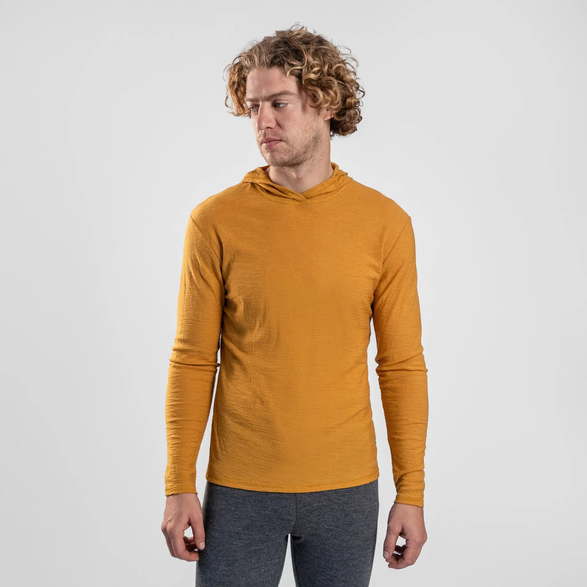 Men's Alpaca Wool Sun Hoodie: 160 Ultralight color gold