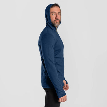 mens most sustainable hoodie jacket full zip color natural blue