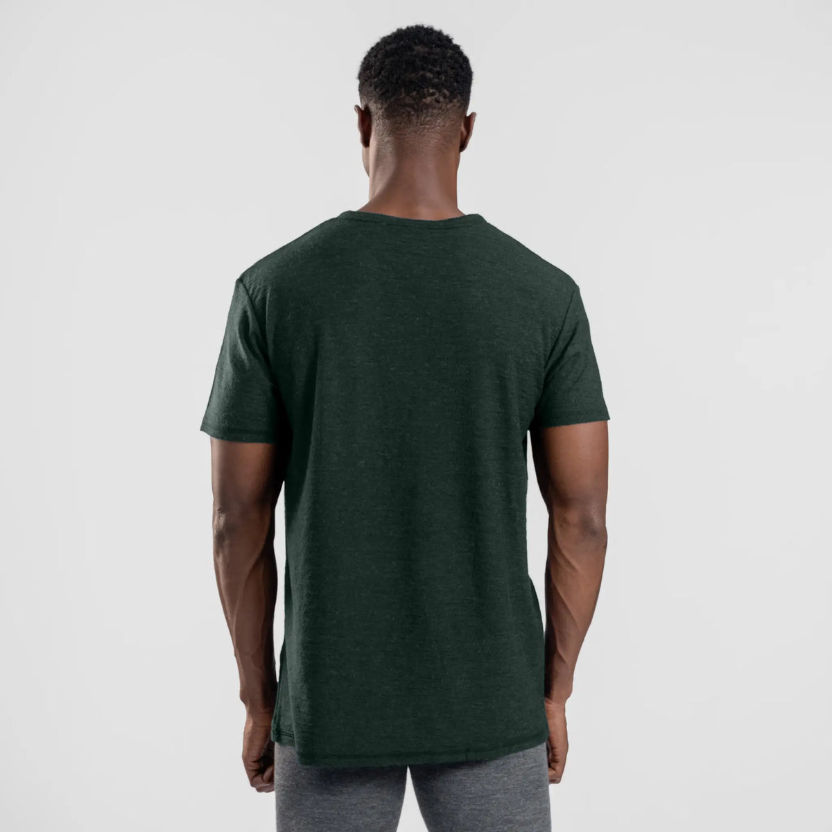Men's Alpaca Wool T-Shirt: 160 Ultralight Crew Neck color dark teal