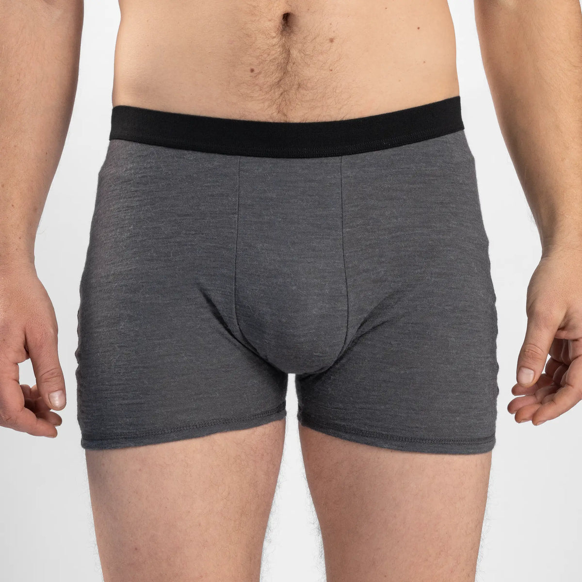 Men's Alpaca Wool Boxer Briefs: 160 Ultralight color gray