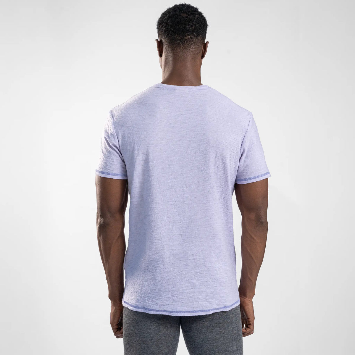mens natural item crew pocket color lilac