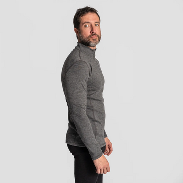 mens natural product baselayer half zip color gray